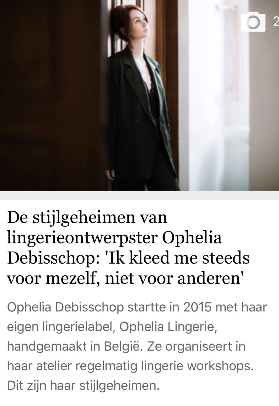 Interview with De Standaard online