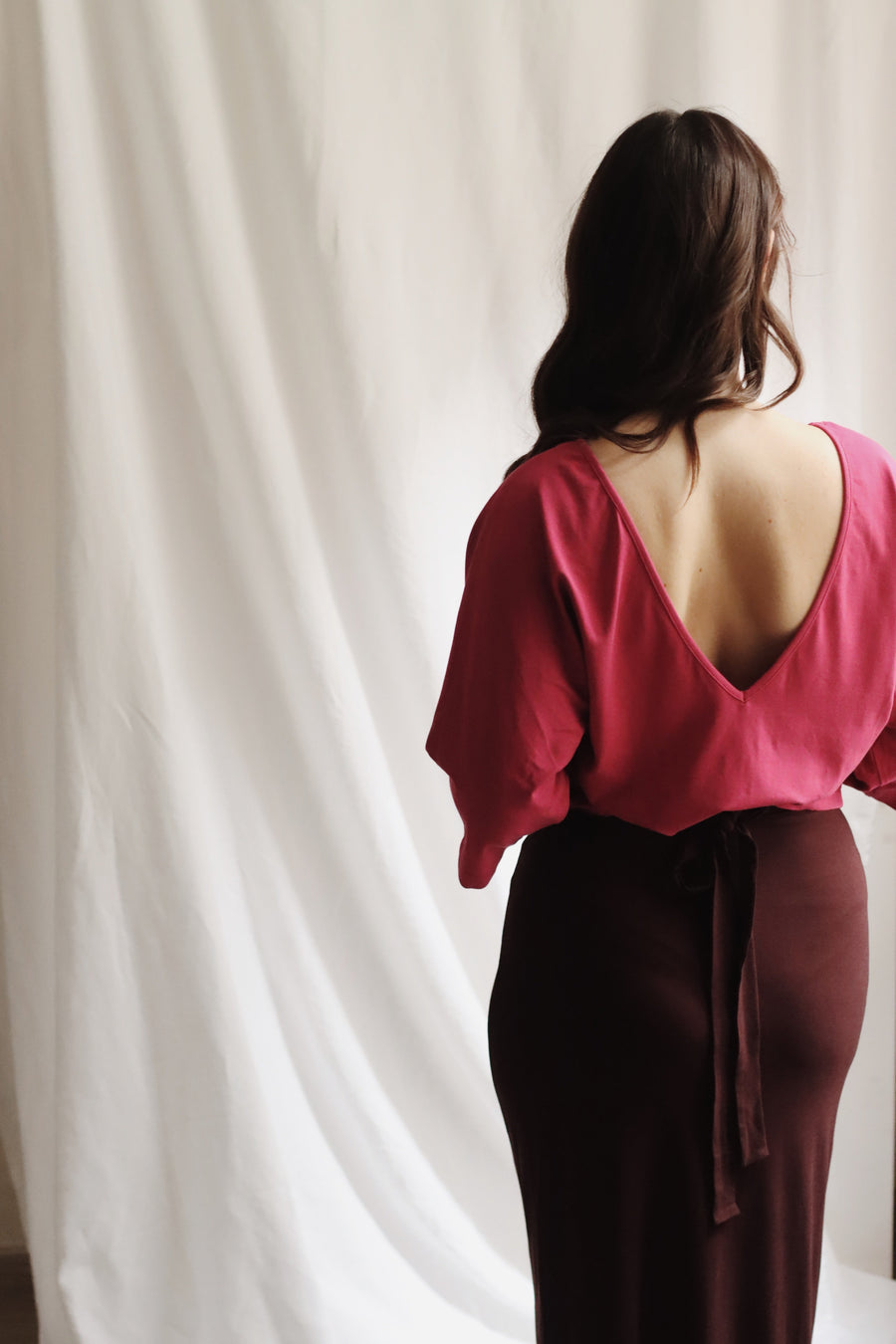 The open back t-shirt fuchsia (Last pieces)