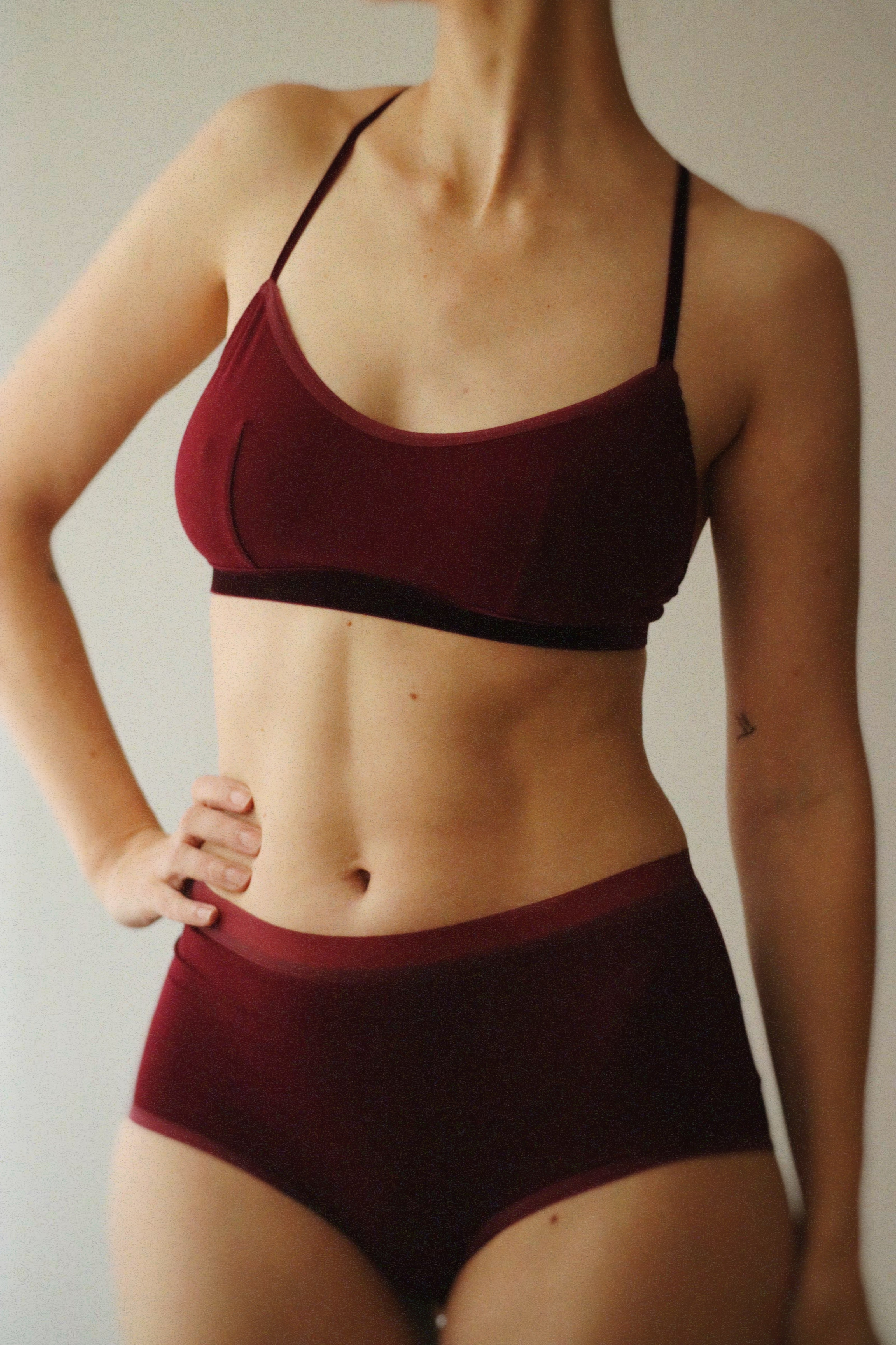 Bamboo midwaist panties bordeaux