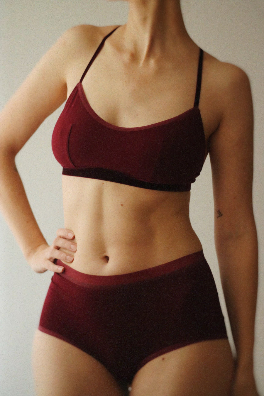 Bamboo midwaist panties bordeaux (new!)