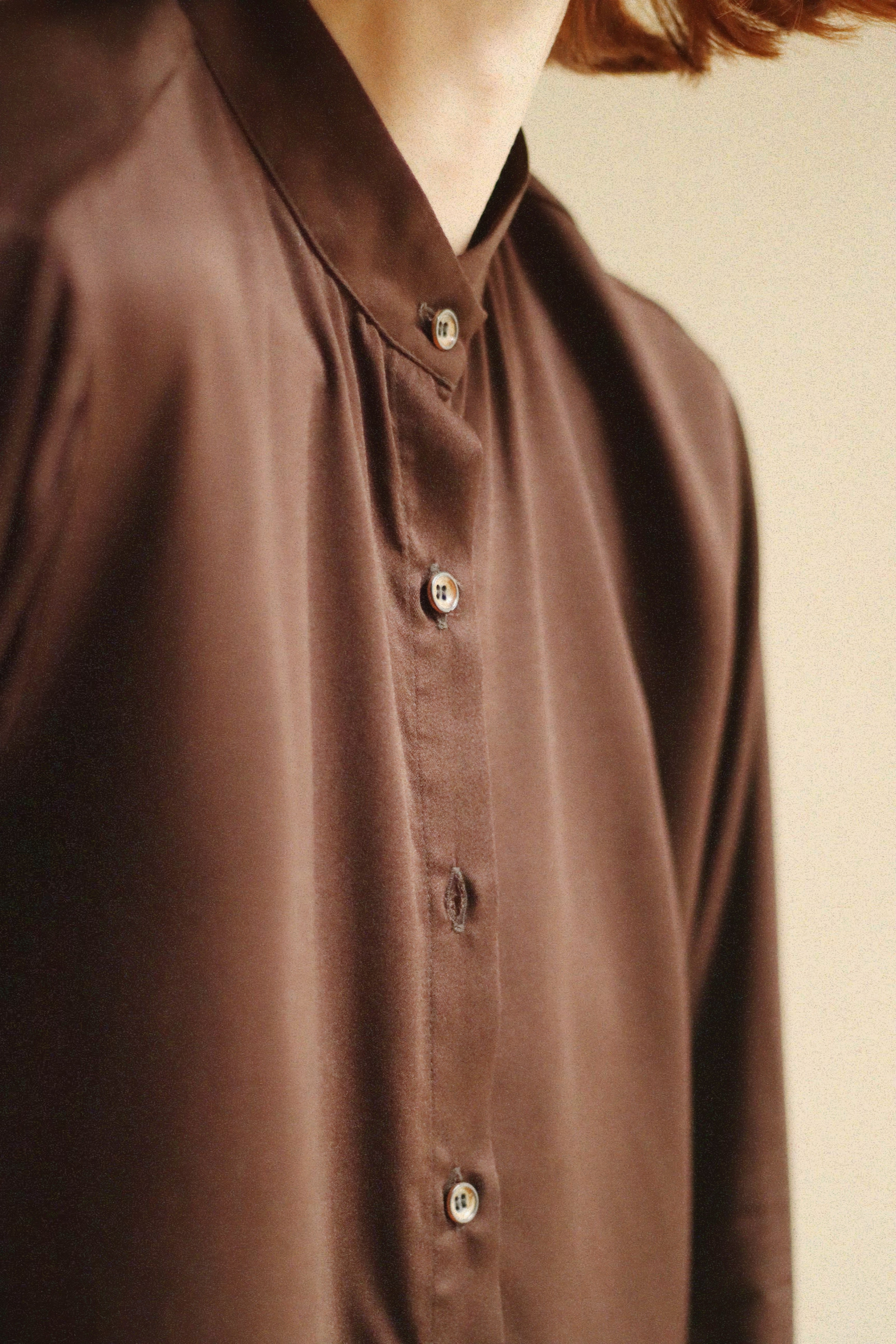 Open back shirt (dark brown and black)