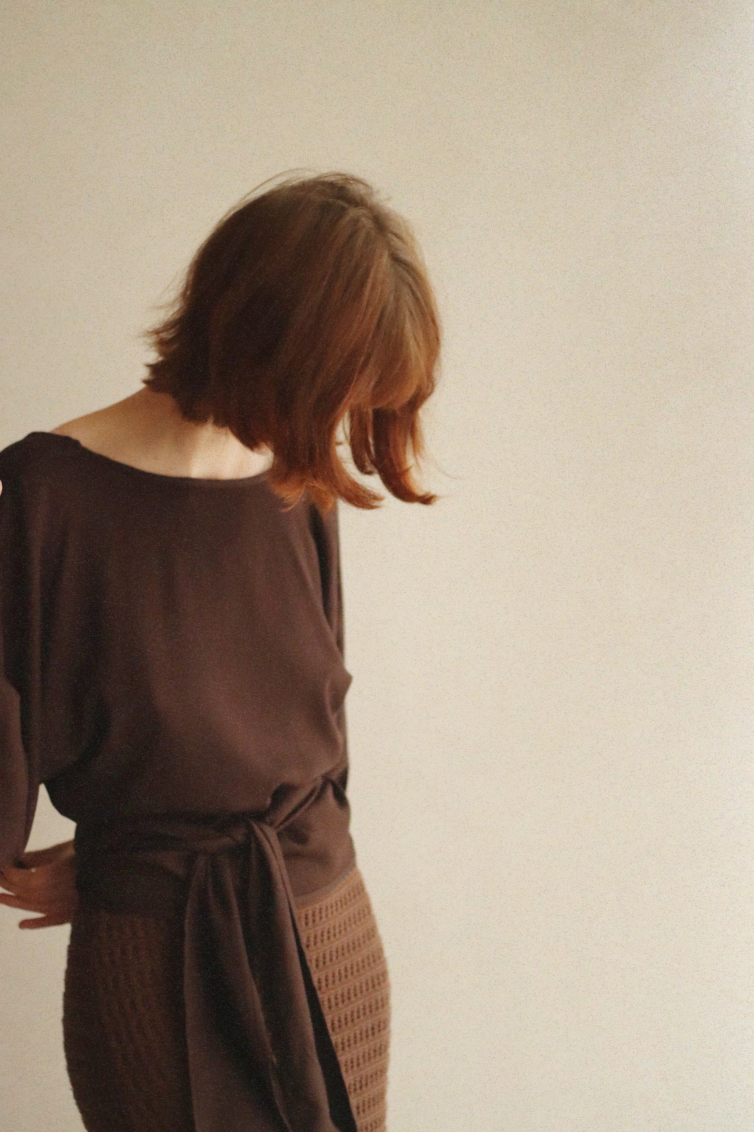 Wrap blouse open back