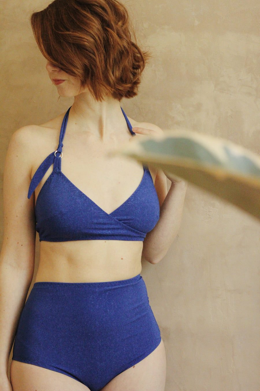 Je m'en fou Cobalt Blue bikini top (only size M left)