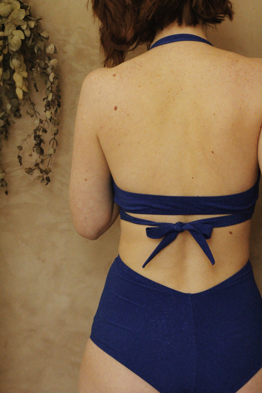 Je m'en fou Cobalt Blue bikini top (only size M left)