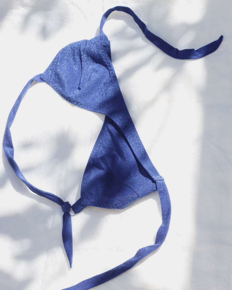 Je m'en fou Cobalt Blue bikini top (only size M left)